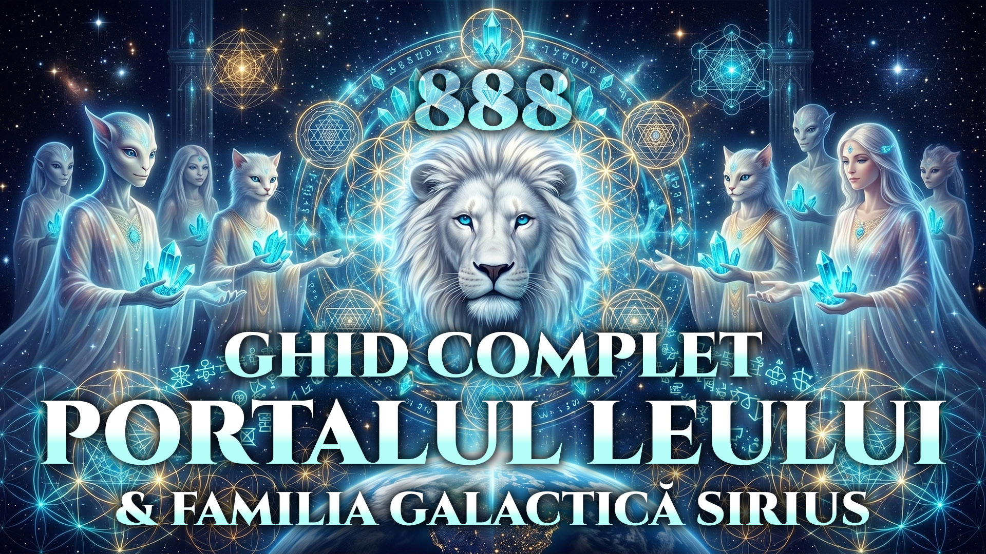 Ghid Complet Portalul Leului 888 cu leul mistic turquoise, familia galactică Sirius și coduri sacre de lumină